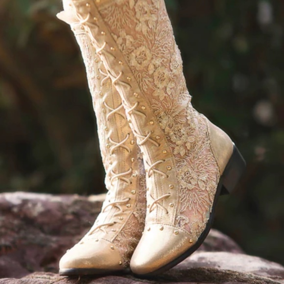 Trish Scully Gramercy Gold Boot Little Girl 13 - Picture 11 of 15